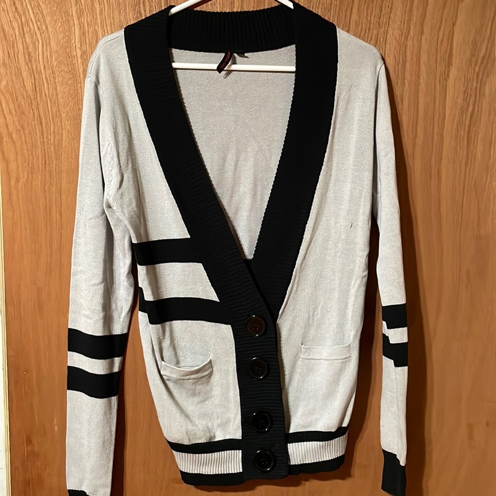 Material Girl black and gray cardigan